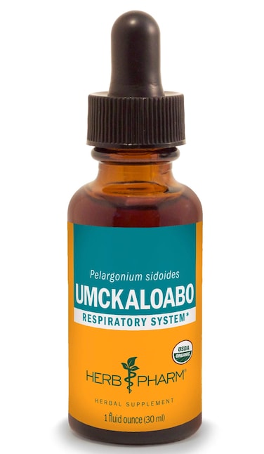 Herb Pharm Certified Organic Umckaloabo Liquid Extract for Respiratory System Support 1 Fl Oz