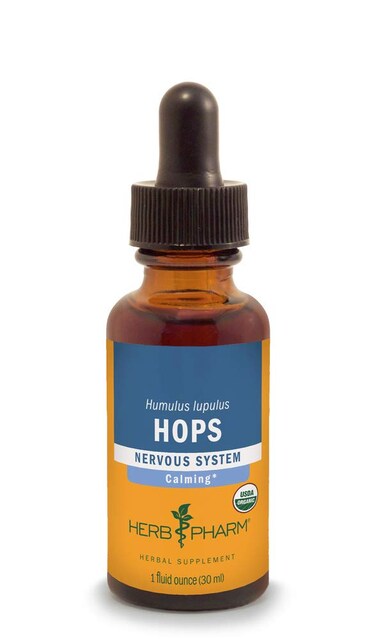 Herb Pharm Certified Organic Hops Liquid Extract for Calming Nervous System Support  1 Ounce