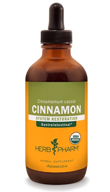 Herb Pharm Certified Organic Cinnamon Liquid Extract for Cardiovascular and Circulatory Support  4 Ounce