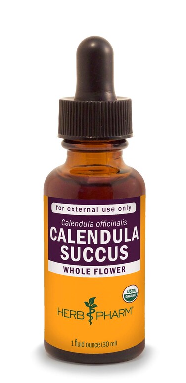 Herb Pharm Certified Organic Calendula Succus Liquid Topical Extract for Minor Pain Support  1 Ounce
