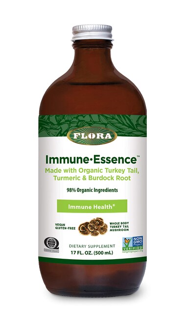 FloraHealth FlorEssence with Turkey Tail  Turmeric Rich in Polysaccharides 35 Phenolic Compounds with Antioxidants and Immunity Support 17fl oz Glass Bottle