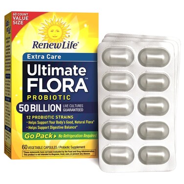 Renew LifeExtra Care Ultimate Flora Probiotic 50 Billion Go Pack 60 CT