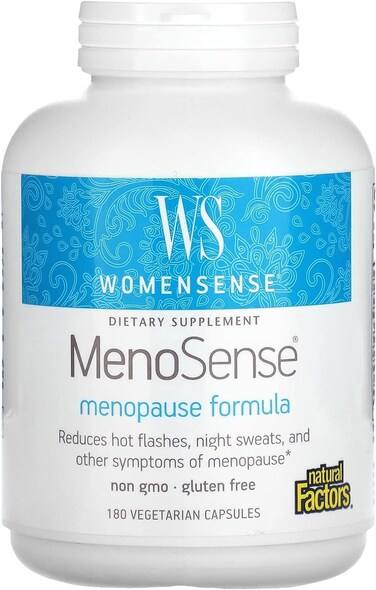 WomenSense MenoSense by Natural Factors Natural Supplement to Help Improve Menopause Symptoms Vegan NonGMO 180 Capsules