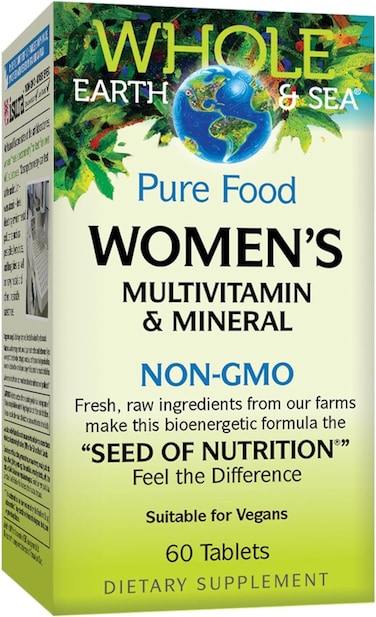 Whole Earth  Sea from Natural Factors Womens Multivitamin  Mineral Whole Food Supplement Vegan 60 tablets 30 servings