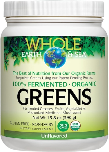 Whole Earth  Sea from Natural Factors Organic Fermented Greens Vegan Whole Food Supplement Unflavored 138 Oz