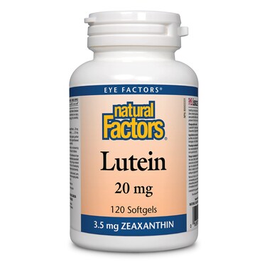 Natural Factors Lutein 20 mg Antioxidant Support for Healthy Eyes and Skin with Zeaxanthin 120 Softgels