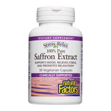 Natural Factors StressRelax Affron Saffron Extract 28 mg 30 Vegetarian Capsules