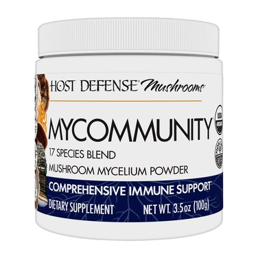 Host Defense MyCommunity Powder  17 Species Blend Mushroom Supplement for Immune Support  Extract with Lions Mane Reishi Chaga Cordyceps Turkey Tail  More  100g 66 Servings
