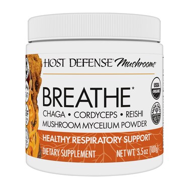 Host DefenseBreathe Powder  Immune  Respiratory Support Mushroom Supplement  Herbal Lung Health Support Supplement with Chaga Reishi  Cordyceps  35 oz 66 Servings