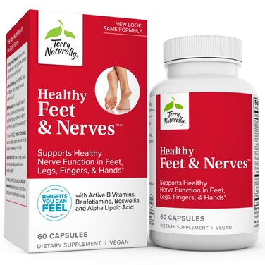 Terry Naturally Healthy Feet  Nerves  60 Capsules  Supports Healthy Nerve Function  NonGMO Vegan Gluten Free  30 Servings