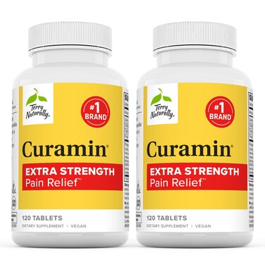 Terry Naturally Curamin Extra Strength  120 Tablets Pack of 2  NonAddictive Relief Supplement with Curcumin Boswellia DLPA  Nattokinase  NonGMO Vegan  80 Total Servings