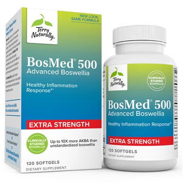 Terry Naturally BosMed 500 Extra Strength  120 Softgels  Advanced Boswellia Supplement  Supports a Healthy Inflammation Response  NonGMO Halal Gluten Free  120 Servings