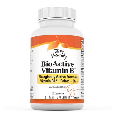 Terry NaturallyBioActive Vitamin B  60 Capsules  Biologically Active Forms of Vitamin B12 Folate  B6  NonGMO Vegan Gluten Free  60 Servings