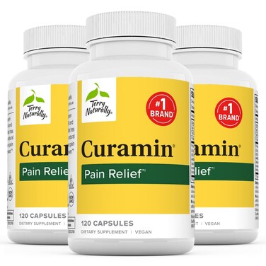 Terry Naturally Curamin  120 Capsules Pack of 3  NonAddictive Pain Relief Supplement with Curcumin from Turmeric Boswellia DLPA  Nattokinase  NonGMO Vegan Gluten Free  120 Total Servings