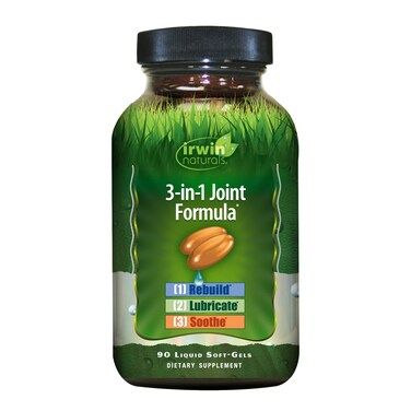 Irwin Naturals 3in1 Joint Formula  Powerful Joint Support Supplement with Glucosamine Chondroitin Turmeric  Boswellia  90 Liquid Softgels