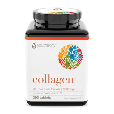 Youtheory Advanced Collagen  6000 mg Collagen  with Vitamin C  for Hair Skin  Nails  Collagen Supplements for Women and Men  290 Tablets