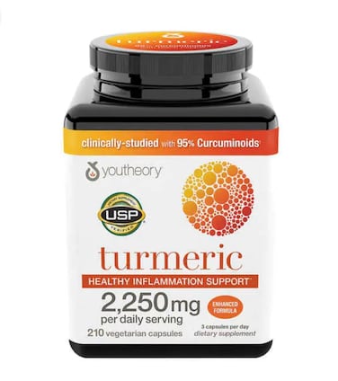 Youtheory Turmeric Curcumin Supplement with Black Pepper BioPerine Powerful Antioxidant Properties for Joint  Healthy Inflammation Support 2250 MG 210 Capsules