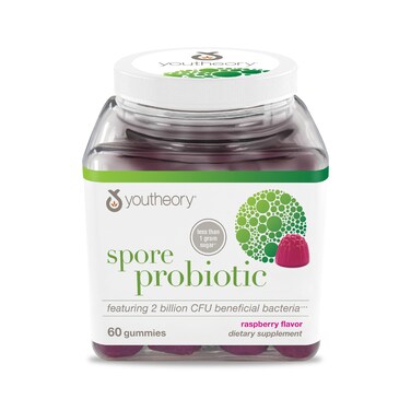 YoutheorySpore Probiotic  Vegan Gut  Digestive Support  Contains Bacillus Coagulans  Dairy Soy  Gluten Free  60 Gummies