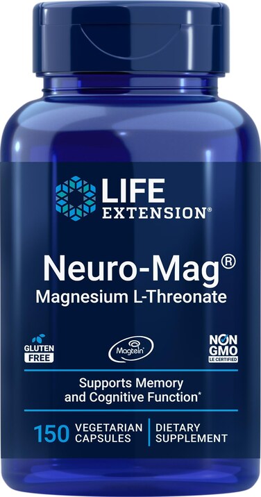 Life Extension NeuroMag Magnesium LThreonate 150 Veg Caps Magtein Supplement for Women and Men