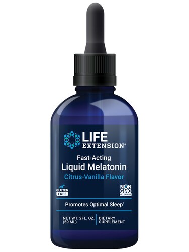 Life ExtensionFastActing Liquid Melatonin  Sleep  Cellular Health Support Supplement  GlutenFree  NonGMO  CitrusVanilla Flavor  Net Wt 2 floz 59 Servings