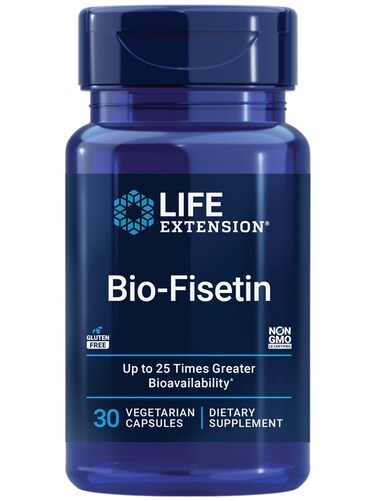 Life ExtensionBioFisetin fisetin galactomannans from fenugreek seed cellular health cognitive health longevity GlutenFree Vegetarian NonGMO 30 vegetarian capsules
