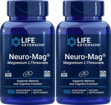 Life Extension NeuroMag 150 Veg Caps Pack of 2 Magnesium LThreonate Magtein Supplement