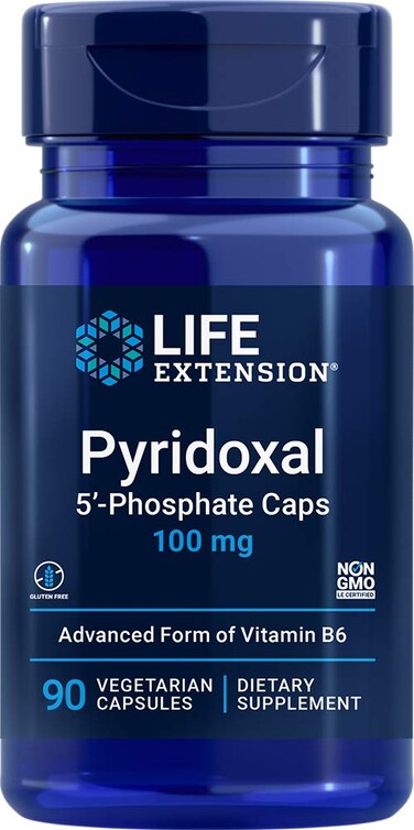 Life Extension Pyridoxal 5Phosphate Caps 100 mg P5P 90 Veg Capsules  Advanced Vitamin B6 Supplement