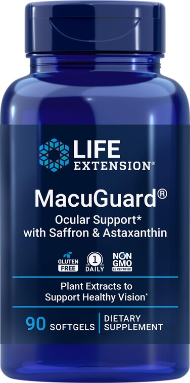 Life ExtensionMacuGuard Ocular Support 90 softgels with Saffron  Astaxanthin
