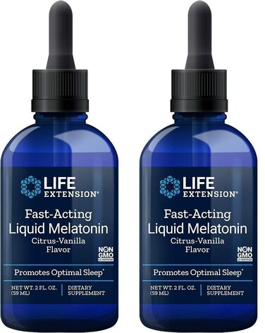 Liquid Melatonin Natural CitrusVanilla Flavor by Life Extension  3mg 2 Bottles