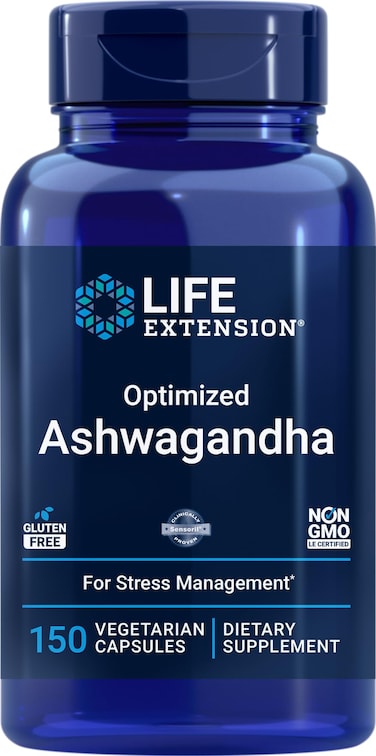 Life Extension Optimized Ashwagandha 150 Veg Caps  NonGMO Gluten Free Vegetarian Capsules