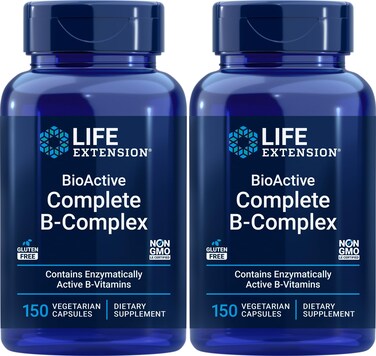 Life Extension BioActive Complete BComplex 150 Veg Caps Pack of 2