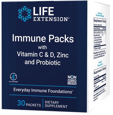 Life Extension  Immune Packs with Vitamin C  D Zinc and Probiotic 30 Packs