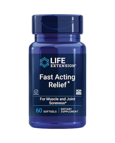 Life Extension Fast Acting Relief Black Sesame Seeds Turmeric Boswellia Joint Support Supplement Quick Relief for discomfort in Bones Joints  Muscles GlutenFree NonGMO 60 softgels