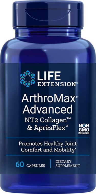 Life Extension ArthroMax Advanced with NT2 Collagen and ApresFlex 60 Capsules Pack of 2