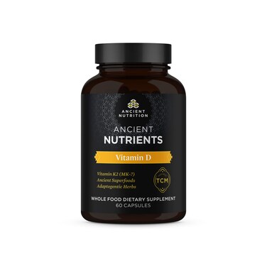 Vitamin D Supplement by Ancient Nutrition 5000 IU Vitamin D for Immune Support Made from Bone Broth and Mushroom Extract Supports Healthy Inflammation Paleo and Keto Friendly 60 Capsules