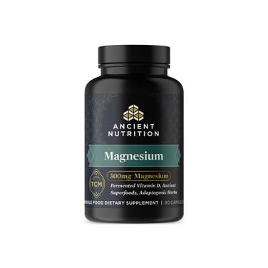 Magnesium Supplement by Ancient Nutrition Magnesium 300mg with Vitamin D for Immune Support Adaptogenic Herbs Enzyme Activated Paleo  Keto Friendly 90 Capsules