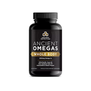 Ancient NutritionAncient Omegas Whole Body  ALA DHA EPA ETA from Wild Caught Fish  90 Capsules