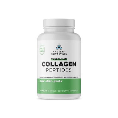Ancient NutritionVegetarian Collagen Peptides Collagen Peptides Tablets Collagen with Prebiotics and Probiotics Supports Healthy Skin Hair Joints Digestion Vegetarian Capsules 30 Count