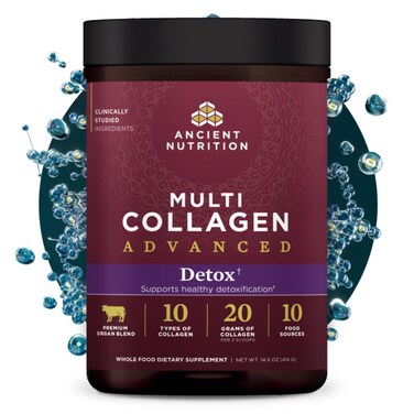 Ancient NutritionAdvanced Collagen Powder Protein Detox with Probiotics and Vitamin C Unflavored Hydrolyzed Collagen Peptides Supports Healthy Detoxification and Gut Support 36 Servings