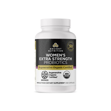 Ancient Nutrition Regenerative Organic Certified Probiotics for Women Probiotics Womens Extra Strength Healthy Digestion and Immune System Function Support 25 Billion CFUs Per Serving 60 Count