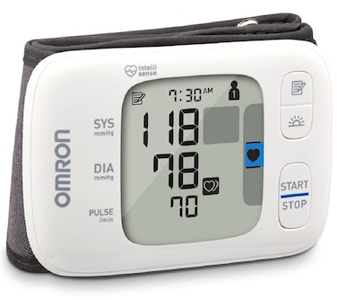 OMRON Gold Blood Pressure Monitor Portable Wireless Wrist Monitor Digital Bluetooth Blood Pressure Machine Stores Up to 200 Readings for Two Users 100 Readings Each