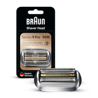 Braun Electric Shaver Head Replacement Part 94M Compatible with Series 9 Pro and Series 9 Electric Razors for Men Silver