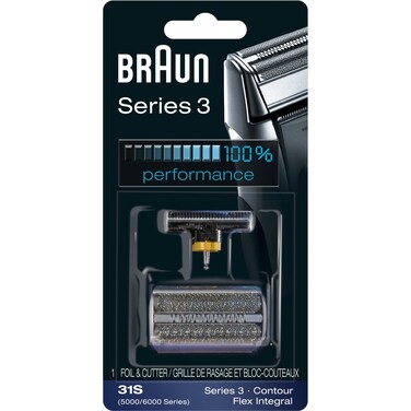 BraunSeries 3 Old Generation Electric Shaver Replacement Head  31S  Compatible with Electric Razors Contour Flex XP and Flex integral 390cc 370 5895 5875