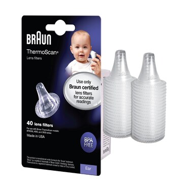 Braun ThermoScan Lens Filters for Ear Thermometer Disposable Covers Clear 40 Count
