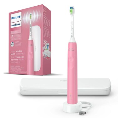 PHILIPSSonicare Electric Toothbrush with DiamondClean Brush Head Phillips Sonicare Rechargeable Toothbrush with Pressure Sensor Travel Case Sonic Electronic Toothbrush Pink