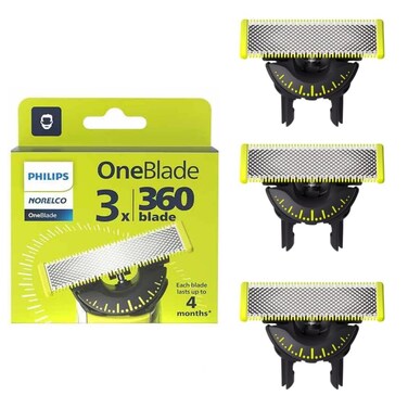 Philips OneBlade 360 Face Replacement Blade  Fits all OneBlade Handles 3 Pack QP43050