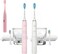 PHILIPSSonicare DiamondClean 9000 Connected Rechargeable Electric Power Toothbrush 2Pack Pink  White  Bluetooth 3 Intensities 2 Weeks Operating time Charging Travel Case