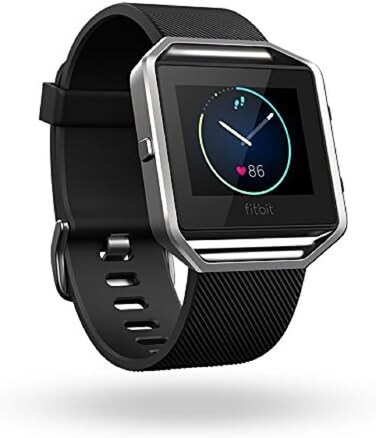 Fitbit Blaze Smart Fitness WatchTime Display Black Silver Large 67  81 Inch