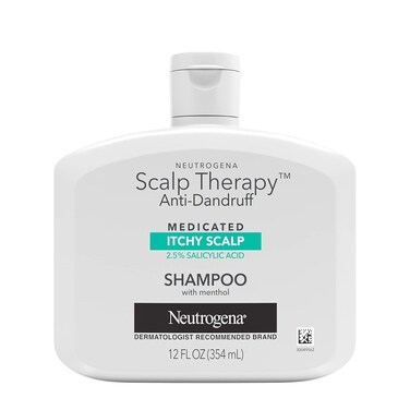 Neutrogena Scalp Therapy AntiDandruff Shampoo for Itchy Scalp 25 salicylic acid with Peppermint Fragrance 12 fl oz