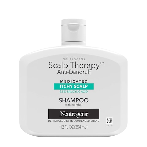 Neutrogena Scalp Therapy AntiDandruff Shampoo for Itchy Scalp 25 salicylic acid with Peppermint Fragrance 12 fl oz